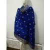 Ladies fully embroidered velvet shawl in royal blue color