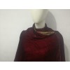 Ladies Maroon Velvet Shawl with Jamawar at the back