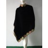 Antique Style Velvet Shawl with Multi Colour Thread Embroidered