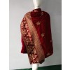 Fully embroidered velvet shawl