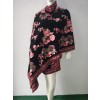 Breeze Embroidered Shawl in Black