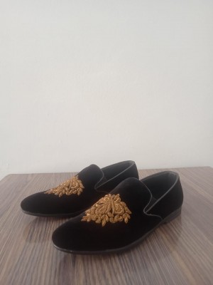 Black Velvet Handmade Shoes